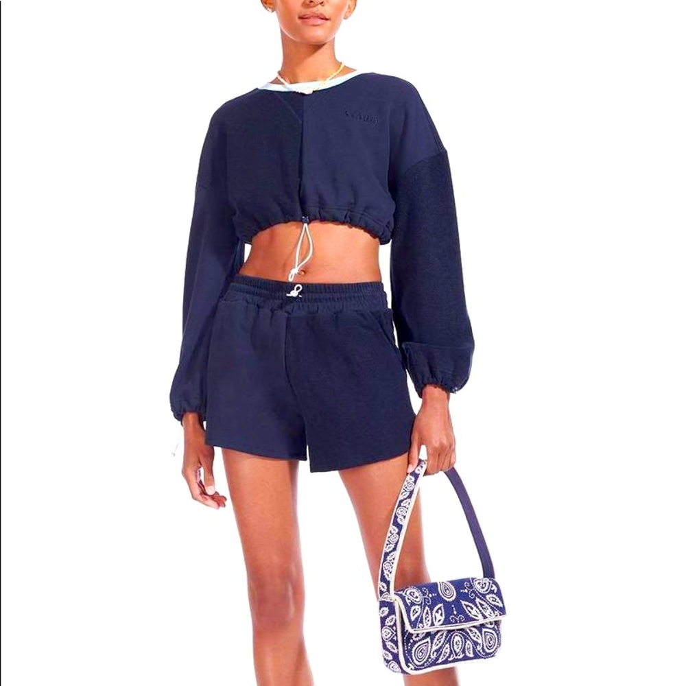 STAUD CROPPED BUNGEE SWEATSHIRT
